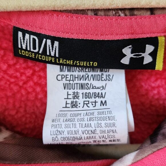 Under Armour Cold Gear Ladies Storm Water Resistant Hoodie Neon Pink M Loose Fit - Picture 10 of 10